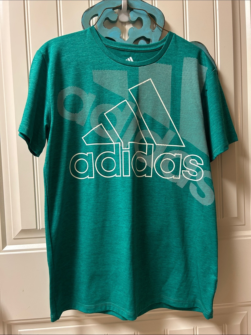 adidas Men’s Teal Graphic Logo Short Sleeve Tee